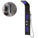 Vidaxl panneau de douche aluminium 20x44x130 cm noir
