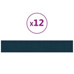 Vidaxl panneaux muraux 12 pcs bleu 90x15 cm velours 1, 62 m