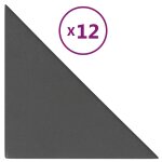 Vidaxl panneaux muraux 12 pcs gris 30x30 cm similicuir 0, 54 m