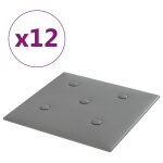 Vidaxl panneaux muraux 12 pcs gris 30x30 cm similicuir 1, 08 m
