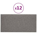 Vidaxl panneaux muraux 12 pcs gris clair 60x30 cm tissu 2, 16 m