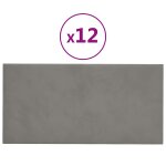 Vidaxl panneaux muraux 12 pcs gris clair 60x30 cm velours 2, 16 m