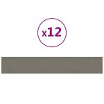 Vidaxl panneaux muraux 12 pcs gris clair 90x15 cm velours 1, 62 m