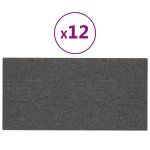 Vidaxl panneaux muraux 12 pcs gris fonc 60x30 cm tissu 2, 16 m