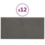 Vidaxl panneaux muraux 12 pcs gris fonc 60x30 cm velours 2, 16 m