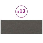 Vidaxl panneaux muraux 12 pcs gris fonc 90x30 cm tissu 3, 24 m