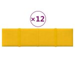 Vidaxl panneaux muraux 12 pcs jaune 60x15 cm velours 1, 08 m