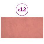 Vidaxl panneaux muraux 12 pcs rose 30x15 cm velours 0, 54 m