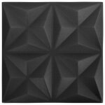 Vidaxl panneaux muraux 3d 12 pcs 50x50 cm noir origami 3 m