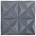 Vidaxl panneaux muraux 3d 24 pcs 50x50 cm gris origami 6 m² Vidaxl panneaux muraux 3d 24 pcs 50x50 cm gris origami 6 m²