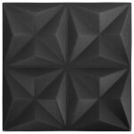 Vidaxl panneaux muraux 3d 24 pcs 50x50 cm noir origami 6 m² Vidaxl panneaux muraux 3d 24 pcs 50x50 cm noir origami 6 m²