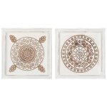 Vidaxl panneaux muraux sculpts  la main 2 pcs mdf 40x40x1, 5 cm