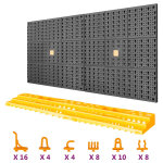 Vidaxl panneau porte - outils 500x1000 mm 50 crochets pp
