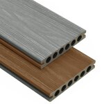 Vidaxl panneaux de terrasse et accessoires wpc marron / gris 16 m� 2, 2 m