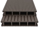 Vidaxl panneaux de terrasse creux wpc 10 m 2, 2 m marron fonc