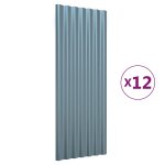 Vidaxl panneaux de toiture 12 pcs acier galvanis� gris 100x36cm