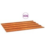 Vidaxl panneaux de toiture 36 pcs rouill� 60x44 cm acier corten