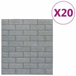 Vidaxl papier peint 3d autoadh�sif briques 20 pcs anthracite