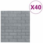Vidaxl papier peint 3d autoadh�sif briques 40 pcs anthracite