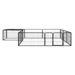 Vidaxl parc pour chien 12panneaux noir 100x50cm acier enduit de poudre Vidaxl parc pour chien 12panneaux noir 100x50cm acier enduit de poudre