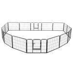 Vidaxl parc pour chiens 16 panneaux acier 60 x 80 cm noir