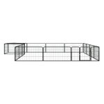 Vidaxl parc pour chien 16panneaux noir 100x50cm acier enduit de poudre