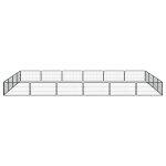 Vidaxl parc pour chien 20panneaux noir 100x50cm acier enduit de poudre