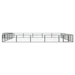 Vidaxl parc pour chien 24panneaux noir 100x50cm acier enduit de poudre