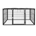 Vidaxl parc pour chien 4 panneaux noir 100x50cm acier enduit de poudre