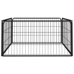 Vidaxl parc pour chien 4 panneaux noir 100x50cm acier enduit de poudre