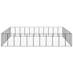 Vidaxl parc pour chien 40panneaux noir 50x100cm acier enduit de poudre
