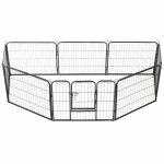 Vidaxl parc pour chiens 8 panneaux acier 60 x 80 cm noir Vidaxl parc pour chiens 8 panneaux acier 60 x 80 cm noir