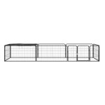 Vidaxl parc pour chien 8 panneaux noir 100x50cm acier enduit de poudre