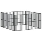 Vidaxl parc pour chien 8 panneaux noir acier galvanis�