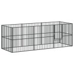 Vidaxl parc pour chien 8 panneaux noir acier galvanis