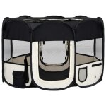 Vidaxl parc pliable pour chien avec sac de transport noir 110x110x58cm