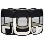 Vidaxl parc pliable pour chien avec sac de transport noir 145x145x61cm Vidaxl parc pliable pour chien avec sac de transport noir 145x145x61cm