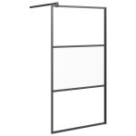 Vidaxl paroi de douche 100x195 cm verre esg demi - d�poli noir