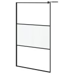 Vidaxl paroi de douche 115x195 cm verre esg d�poli noir