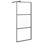 Vidaxl paroi de douche 90x195 cm verre esg demi - dpoli noir