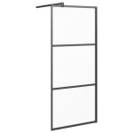 Vidaxl paroi de douche 90x195 cm verre esg d�poli noir