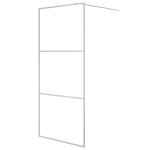 Vidaxl paroi de douche argent 90x195 cm verre esg transparent