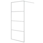Vidaxl paroi de douche argent 90x195 cm verre esg transparent
