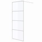 Vidaxl paroi de douche blanc 80x195 cm verre esg transparent