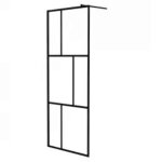 Vidaxl paroi de douche � l'italienne avec verre tremp� noir 80x195 cm