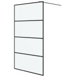 Vidaxl paroi de douche noir 115x195 cm verre esg d�poli