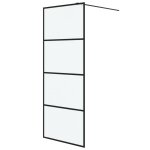 Vidaxl paroi de douche noir 80x195 cm verre esg d�poli