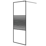 Vidaxl paroi de douche noir 80x195 cm verre esg transparent