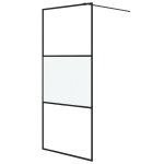 Vidaxl paroi de douche noir 90x195 cm verre esg demi - d�poli