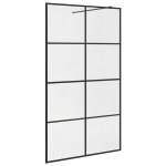 Vidaxl paroi de douche avec verre esg transparent 115x195 cm noir